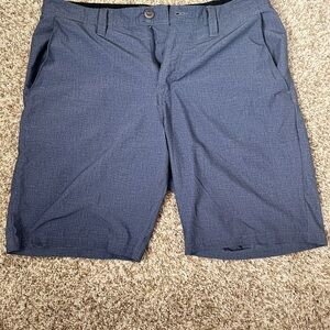 Volcom Hybrid Stretch Blue Flat Front Shorts Lightweight Casual